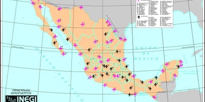 Kaart Mexico luchthavens