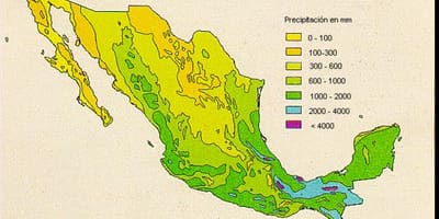 Kaart van Mexico neerslag