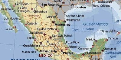 Mexicaanse piramides kaart