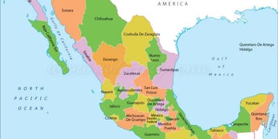 Politieke Mexico kaart