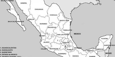 Kaart van Mexico provincies