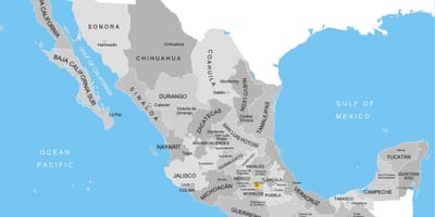 Kaart van Mexico provincies