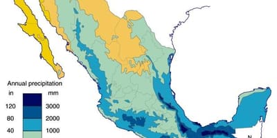 Kaart van Mexico regen