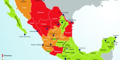 Mexico reis-advies kaart