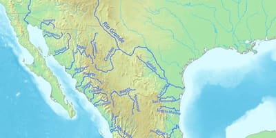 Kaart van Mexico rivier