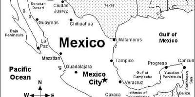 Kaart van Mexico scholen