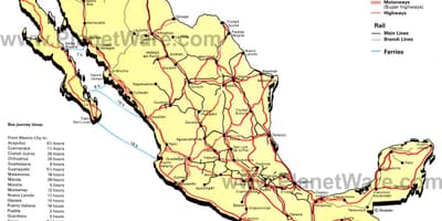 Wegenkaart van Mexico