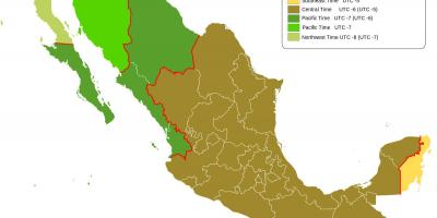 Tijdzone kaart Mexico