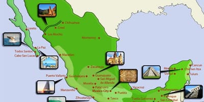 Toeristische kaart Mexico