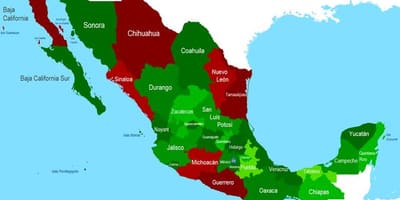 Kaart van Mexico veiligheid