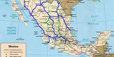 Kaart van Mexico vervoert