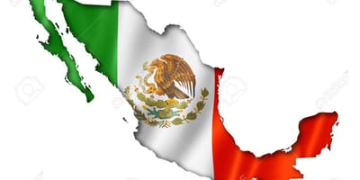 Kaart van Mexico vlag
