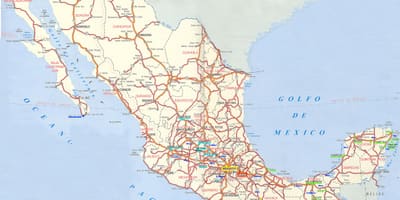 Kaart van Mexico wegen