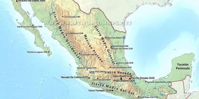 Kaart van Mexico woestijn