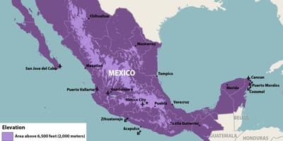 Kaart van Mexico zika