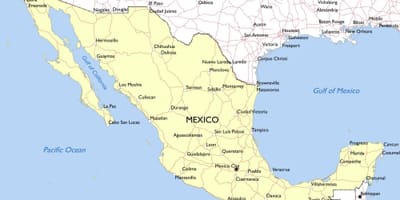 Kaart van Mexico storm