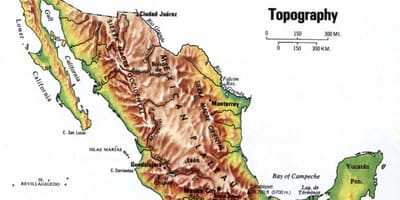 Mexico topografische kaart