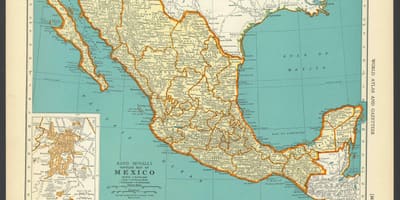 Vintage kaart van Mexico